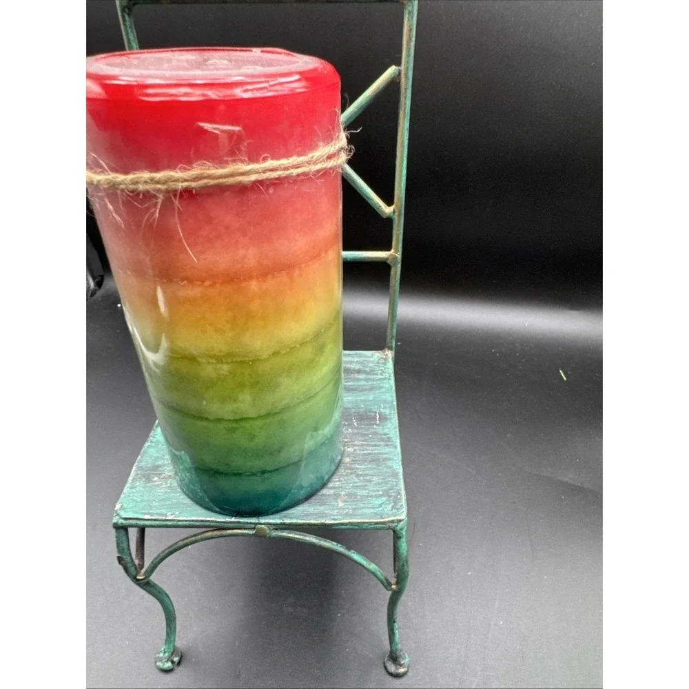 VTG Pier 1 Sunset Citronella Scented Candle With Charm. NEW. Cottage Rainbow